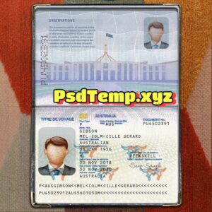 Australia Passport Template Psd