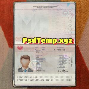 Austria Passport Template Psd