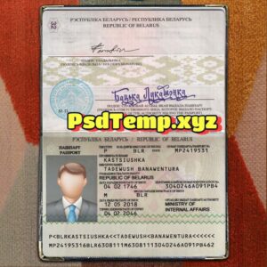 Belarus Passport Template Psd