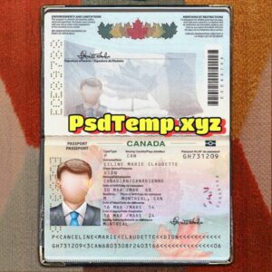 Canada Passport Template Psd