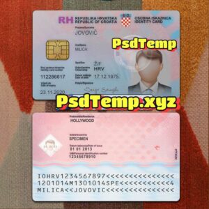Croatia ID Card Template PSD