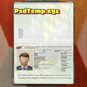 Cyprus Passport Template Psd