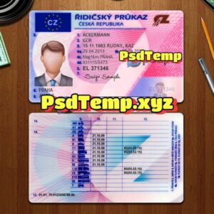 Editable blank Czech Republic drivers license template PSD