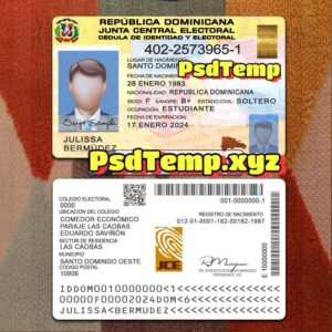 Dominican Republic ID Card Template PSD