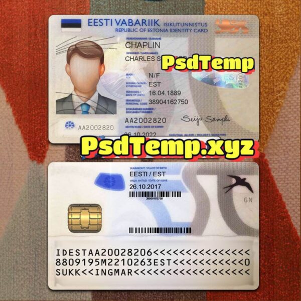 Estonia ID Card Template PSD - Image 2