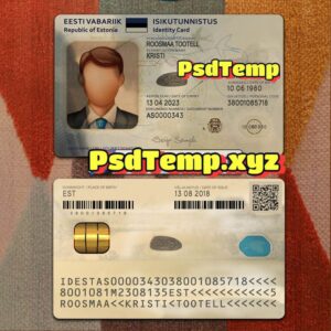 Estonia ID Card Template PSD