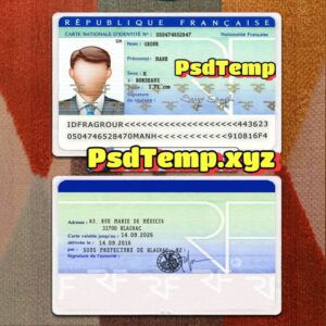 France ID Card Template PSD