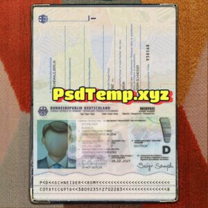 Germany Passport Template Psd