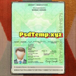 Kazakhstan Passport Template Psd