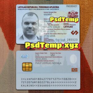 Latvia ID Card Template PSD