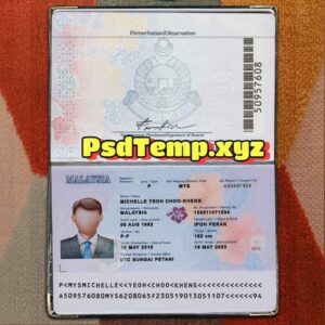 Malaysia Passport Template Psd