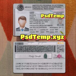 Mexico ID Card Template PSD