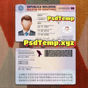 Moldova ID Card Template PSD