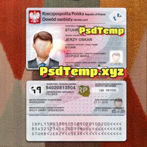 Poland ID Card Template PSD