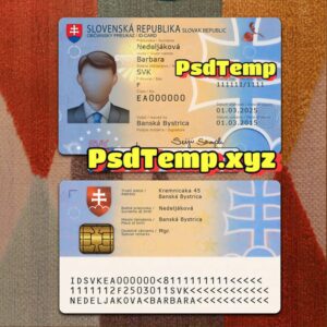 Slovakia ID Card Template PSD
