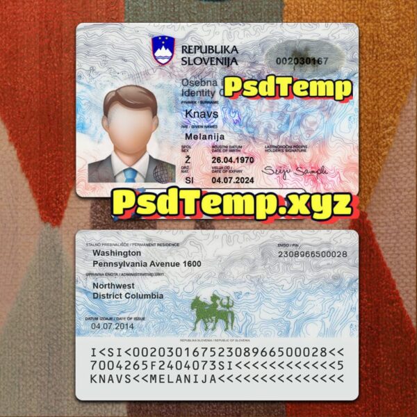 Slovenia ID Card Template PSD