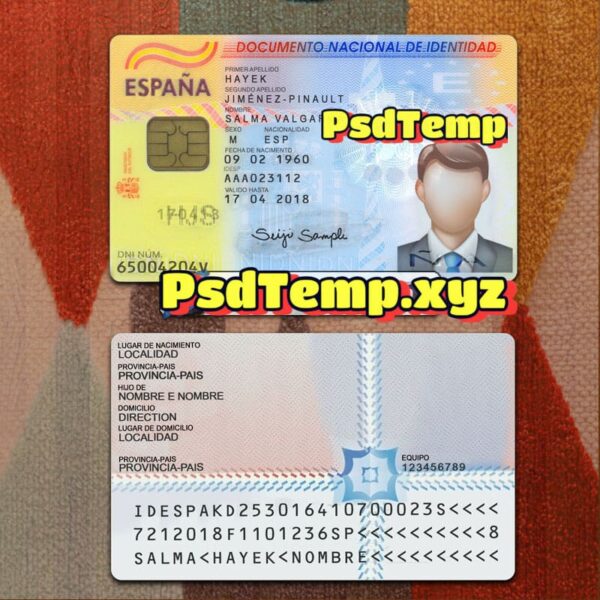 Spain ID Card Template PSD - Image 2