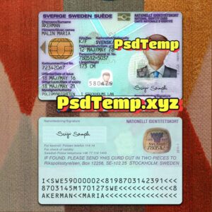 Sweden ID Card Template PSD