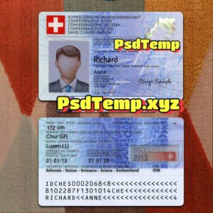 Switzerland ID Card Template PSD
