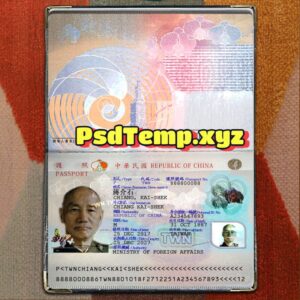 Taiwan Passport Template Psd
