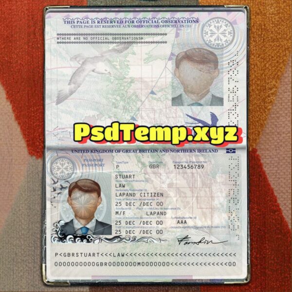 UK Passport Template Psd - Image 2