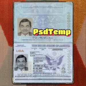 US Passport Template Psd