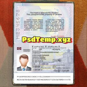 Ukraine Passport Template Psd