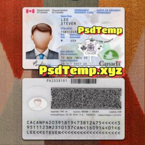 Canada ID Card Template PSD