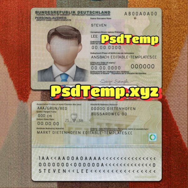 Germany ID Card Template PSD - Image 2