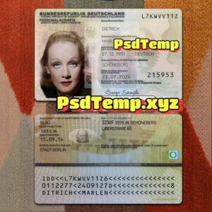Germany ID Card Template PSD