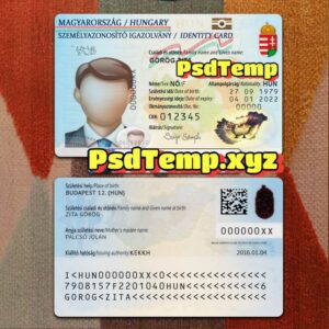 Hungary ID Card Template PSD