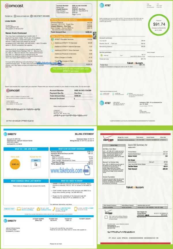Utility Bill Template PSD – Download, Edit & Online Verification