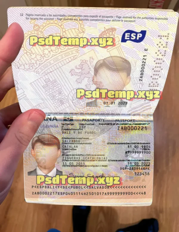 passport template psd